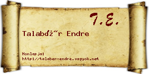 Talabér Endre névjegykártya