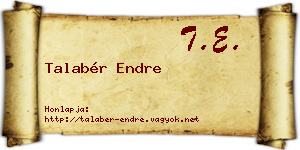 Talabér Endre névjegykártya
