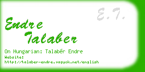 endre talaber business card