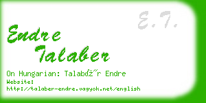 endre talaber business card